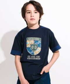 nexchic / ネクシック Tシャツ | 【接触冷感】プリント切替天竺Tシャツ(110~150cm)