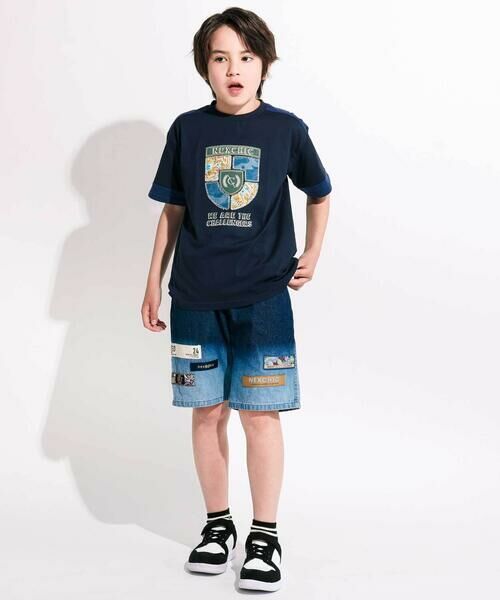 nexchic / ネクシック Tシャツ | 【接触冷感】プリント切替天竺Tシャツ(110~150cm) | 詳細2