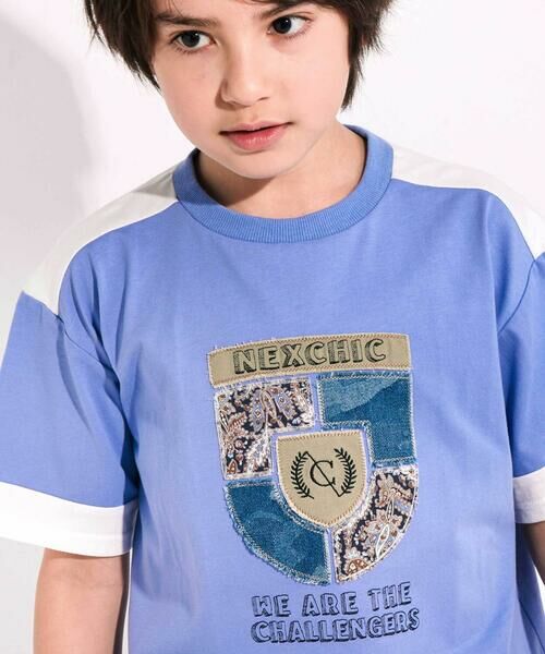 nexchic / ネクシック Tシャツ | 【接触冷感】プリント切替天竺Tシャツ(110~150cm) | 詳細9