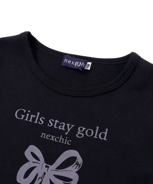 nexchic / ネクシック Tシャツ | チェックレースアップビスチェ＆ロゴプリントTシャツセット(110~150cm) | 詳細7