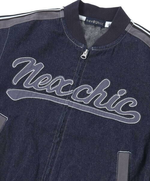 nexchic / ネクシック ノーカラージャケット | ロゴ刺しゅうバックプリントジャケット(110~150cm) | 詳細7
