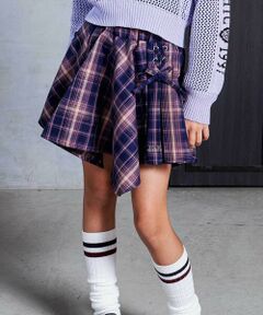 nexchic / ネクシック ショート・ハーフ・半端丈パンツ | サイドレースアップギャザーチェックスカパン(110~150cm)