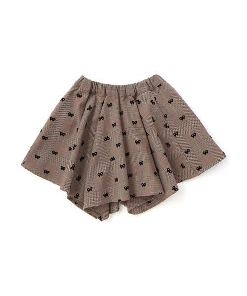 nexchic / ネクシック ショート・ハーフ・半端丈パンツ | サイドレースアップギャザーチェックスカパン(110~150cm) | 詳細12