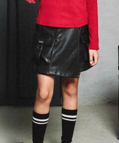nexchic / ネクシック ショート・ハーフ・半端丈パンツ | カーゴポケットフェイクレザースカパン(110~150cm)