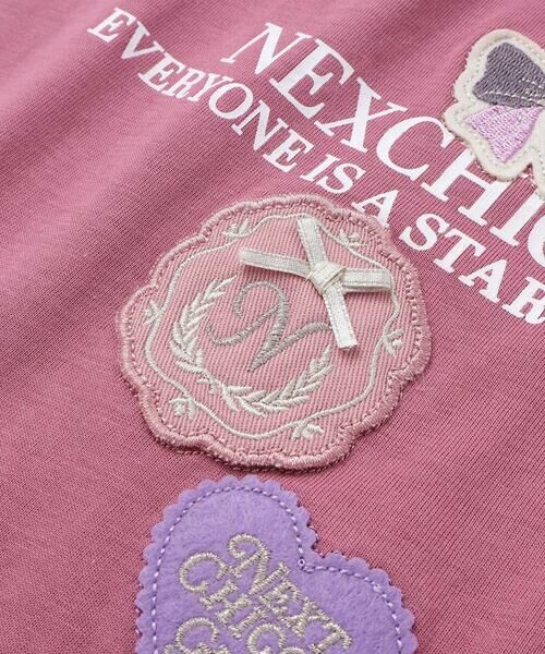 nexchic / ネクシック Tシャツ | ロゴワッペン＆リボンディテールラグランロゴTシャツ(110~150cm) | 詳細5