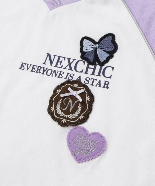 nexchic / ネクシック Tシャツ | ロゴワッペン＆リボンディテールラグランロゴTシャツ(110~150cm) | 詳細16