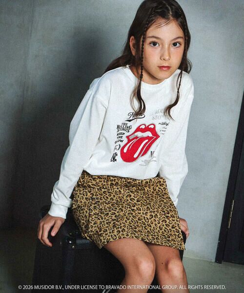 nexchic / ネクシック Tシャツ | 【ザ・ローリング・ストーンズｘNEXCHIC】天竺フロッキープリントTシャツ(110~150cm) | 詳細2