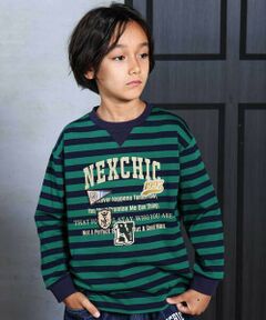 nexchic / ネクシック Tシャツ | ボーダーワッペン付きTシャツ(110~150cm)