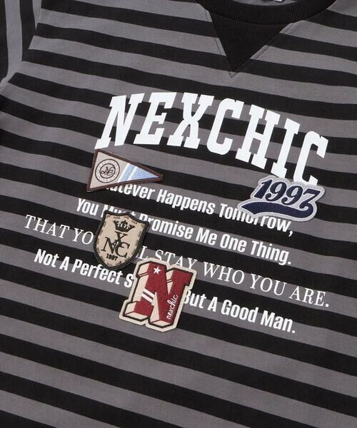 nexchic / ネクシック Tシャツ | ボーダーワッペン付きTシャツ(110~150cm) | 詳細5