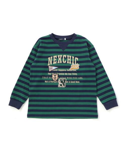 nexchic / ネクシック Tシャツ | ボーダーワッペン付きTシャツ(110~150cm) | 詳細13