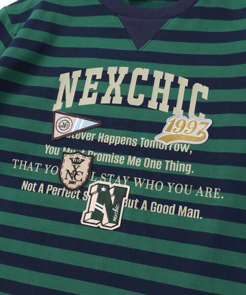 nexchic / ネクシック Tシャツ | ボーダーワッペン付きTシャツ(110~150cm) | 詳細15
