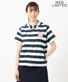 お手頃価格！【WOMEN】【WEB限定/撥水】ボーダープリント半袖パーカー