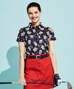 23区GOLF / ニジュウサンンクゴルフ カットソー | はじける可愛さ【WOMEN】【吸汗速乾/UV】ポップコーン柄 サラマックスカノコポロシャツ