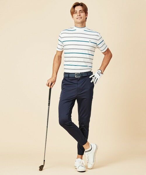 23区GOLF / ニジュウサンンクゴルフ カットソー | ニオイも汗も、体型もカバー【MEN】【WEB限定/消臭/接触冷感/吸汗速乾】モックネックボーダーシャツ | 詳細2