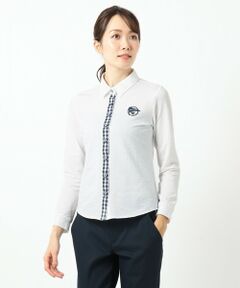 【WOMEN】【UV/吸汗速乾】TCストレッチサッカー 長袖シャツ