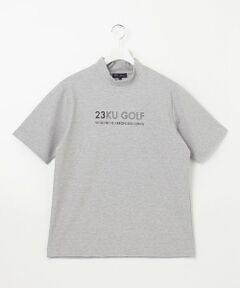 【MEN】【UVケア】ロゴ モックネックシャツ