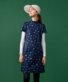 WEB限定【WOMEN】ステッカープリント モックネックワンピース