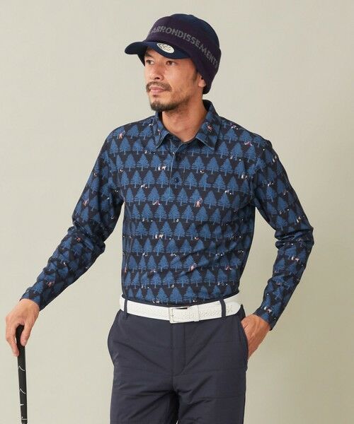 MEN】白夜ゴルフ柄 長袖シャツ （ポロシャツ）｜23区GOLF