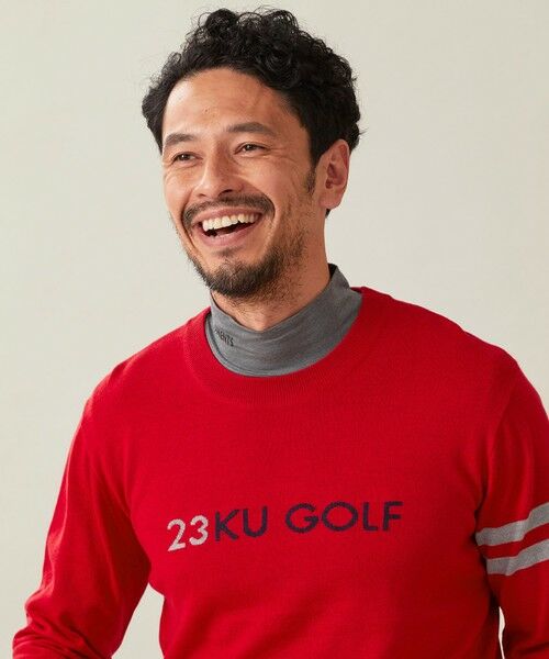 23区GOLF / ニジュウサンンクゴルフ ニット・セーター | 【MEN】【ウォッシャブル】ウールブレンド ロゴニット | 詳細1