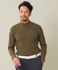 冬の定番トップス【MEN】【吸湿発熱】グランサーモワッフル モックネックシャツ