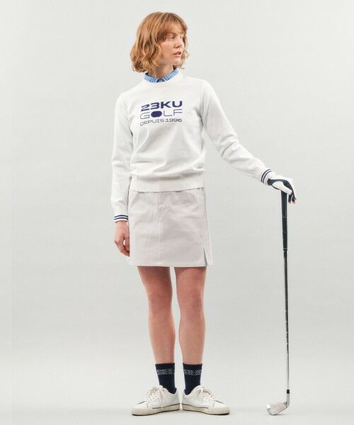 23区GOLF / ニジュウサンンクゴルフ ニット・セーター | 【WOMEN】【ウォッシャブル】ロゴインターシャ ポリエステルニット | 詳細2