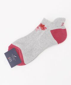 23区GOLF / ニジュウサンンクゴルフ ソックス | 【WOMEN】花モチーフアンクルソックス