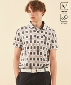 【MEN】【吸水速乾/UVカット】フィールドチェック柄ポロシャツ