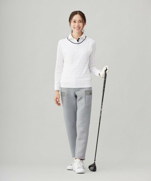 23区GOLF / ニジュウサンンクゴルフ ニット・セーター | 【WOMEN】【ウォッシャブル】コットンブレンドサイドロゴベスト | 詳細1