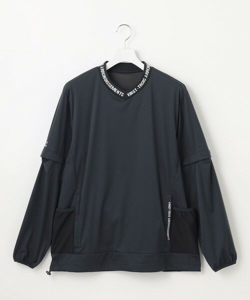 23区GOLF/ニジュウサンンクゴルフ 【MEN】【撥水/防風/ストレッチ】シワになりにくい大きめポケット付きエアリージャージープルオーバー ネイビー系 LL 23区GOLF/ニジュウサンンクゴルフ 【MEN】【撥水/防風/ストレッチ】シワになりにくい大きめポケット付きエアリージャージープルオーバー ネイビー系 LL