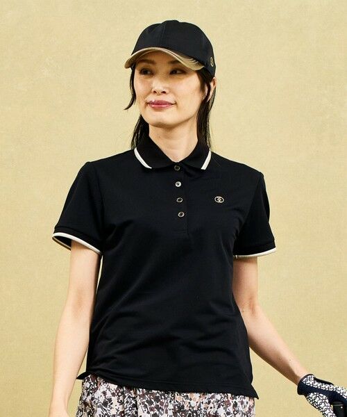 23区GOLF/ニジュウサンンクゴルフ 【吸水速乾/UVケア】5色から選べる◎色違いでほしくなるシンプル大人 ポロシャツ ブラック系 2 23区GOLF/ニジュウサンンクゴルフ 【吸水速乾/UVケア】5色から選べる◎色違いでほしくなるシンプル大人 ポロシャツ ブラック系 2