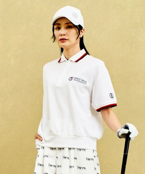 23区GOLF/ニジュウサンンクゴルフ 【WOMEN】【吸水速乾/UVケア】トレンド感のあるゆったりシルエットが新鮮!4色から選べるゴルフポロシャツ ホワイト系 ML 23区GOLF/ニジュウサンンクゴルフ 【WOMEN】【吸水速乾/UVケア】トレンド感のあるゆったりシルエットが新鮮!4色から選べるゴルフポロシャツ ホワイト系 ML
