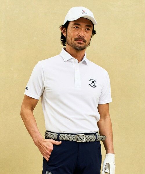 23区GOLF/ニジュウサンンクゴルフ 【MEN】【吸水速乾/UVカット】ストレッチ性抜群 透けにくさにもこだわったエイトムーブカノコポロシャツ ホワイト系 M 23区GOLF/ニジュウサンンクゴルフ 【MEN】【吸水速乾/UVカット】ストレッチ性抜群 透けにくさにもこだわったエイトムーブカノコポロシャツ ホワイト系 M