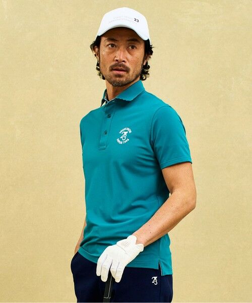 23区GOLF/ニジュウサンンクゴルフ 【MEN】【吸水速乾/UVカット】ストレッチ性抜群 透けにくさにもこだわったエイトムーブカノコポロシャツ パイングリーン系 LL 23区GOLF/ニジュウサンンクゴルフ 【MEN】【吸水速乾/UVカット】ストレッチ性抜群 透けにくさにもこだわったエイトムーブカノコポロシャツ パイングリーン系 LL