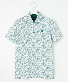 23区GOLF / ニジュウサンンクゴルフ ポロシャツ | 【MEN】【吸水速乾/UVカット】大人が着やすい柄ポロシャツ リゾートなムードも◎リーフ柄 ポロシャツ