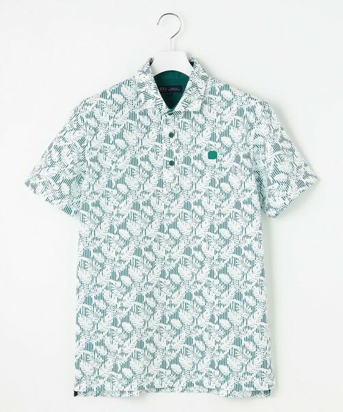 23区GOLF/ニジュウサンンクゴルフ 【MEN】【吸水速乾/UVカット】大人が着やすい柄ポロシャツ リゾートなムードも◎リーフ柄 ポロシャツ パイングリーン系2 M 23区GOLF/ニジュウサンンクゴルフ 【MEN】【吸水速乾/UVカット】大人が着やすい柄ポロシャツ リゾートなムードも◎リーフ柄 ポロシャツ パイングリーン系2 M