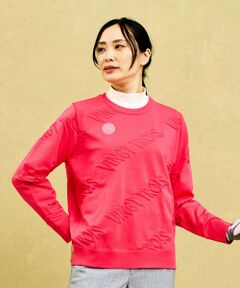 ★２３区ゴルフ　ノルディック柄裏地付きクルーネックニットＬサイズ美品★ WOMEN】【ウォッシャブル】ノルディック柄裏付き ニット