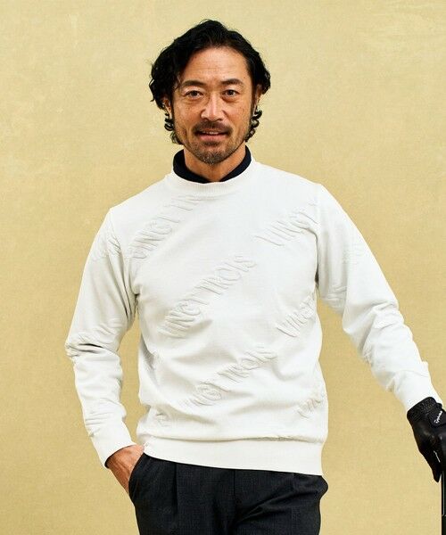 23区GOLF/ニジュウサンンクゴルフ 【MEN】【ウォッシャブル】シワになりにくいイージーケアなロゴスポーツニット ホワイト系 L 23区GOLF/ニジュウサンンクゴルフ 【MEN】【ウォッシャブル】シワになりにくいイージーケアなロゴスポーツニット ホワイト系 L