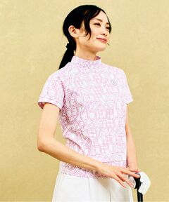 23区GOLF / ニジュウサンンクゴルフ カットソー | 【辻梨恵プロ着用】【WOMEN】ビッグロゴ モックネック