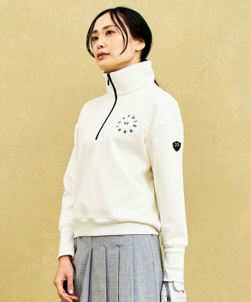 23区GOLF/ニジュウサンンクゴルフ 【WOMEN】【UVカット】トレンド感抜群のビッグシルエット!ハーフジップスウェット ホワイト系 3 23区GOLF/ニジュウサンンクゴルフ 【WOMEN】【UVカット】トレンド感抜群のビッグシルエット!ハーフジップスウェット ホワイト系 3