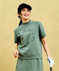 23区GOLF / ニジュウサンンクゴルフ スウェット | 【WOMEN】【吸水速乾/UVケア】長めの半袖丈でトレンドのモードスタイル！スウェットモックネック