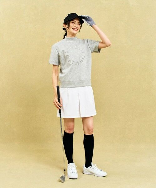 23区GOLF / ニジュウサンンクゴルフ スウェット | 【WOMEN】【吸水速乾/UVケア】長めの半袖丈でトレンドのモードスタイル！スウェットモックネック | 詳細1