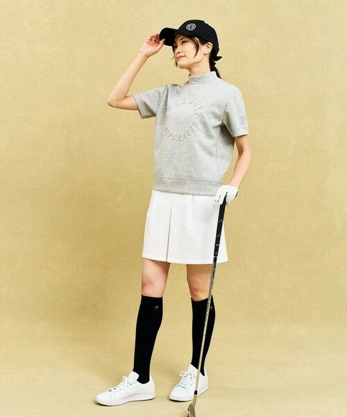 23区GOLF / ニジュウサンンクゴルフ スウェット | 【WOMEN】【吸水速乾/UVケア】長めの半袖丈でトレンドのモードスタイル！スウェットモックネック | 詳細2