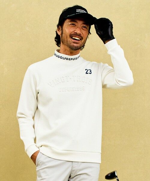 23区GOLF/ニジュウサンンクゴルフ 【MEN】【UVカット】ストレッチ性抜群!パターンからゴルフに合わせたしっかり素材のカノコダンボールモック ホワイト系 L 23区GOLF/ニジュウサンンクゴルフ 【MEN】【UVカット】ストレッチ性抜群!パターンからゴルフに合わせたしっかり素材のカノコダンボールモック ホワイト系 L
