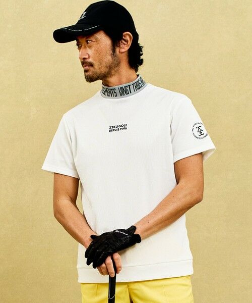 23区GOLF/ニジュウサンンクゴルフ 【MEN】【UVケア/吸水速乾】軽快なスウィングをサポート 4色から選べる モックネック ホワイト系 L 23区GOLF/ニジュウサンンクゴルフ 【MEN】【UVケア/吸水速乾】軽快なスウィングをサポート 4色から選べる モックネック ホワイト系 L