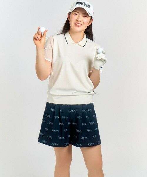 23区GOLF / ニジュウサンンクゴルフ カットソー | 【辻梨恵プロ着用】メッシュスリーブストレッチポロ | 詳細1