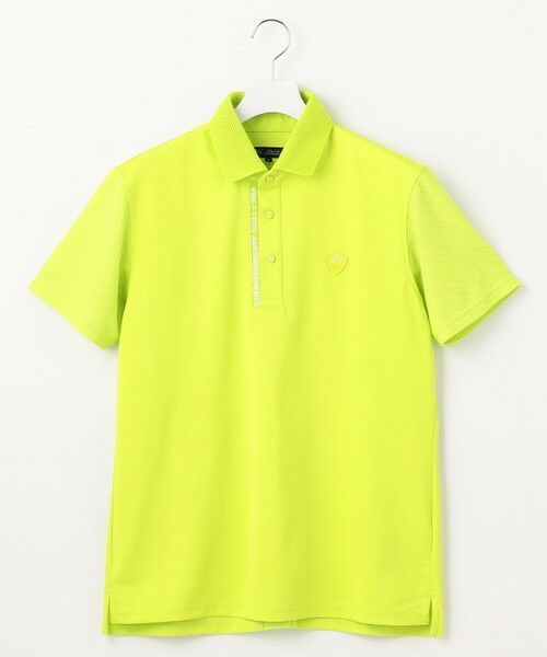23区GOLF/ニジュウサンンクゴルフ 【MEN】【吸水速乾/UVケア】ストレッチ性抜群のハニカムメッシュコンビポロシャツ メッシュ素材で快適 黄緑系 M 23区GOLF/ニジュウサンンクゴルフ 【MEN】【吸水速乾/UVケア】ストレッチ性抜群のハニカムメッシュコンビポロシャツ メッシュ素材で快適 黄緑系 M