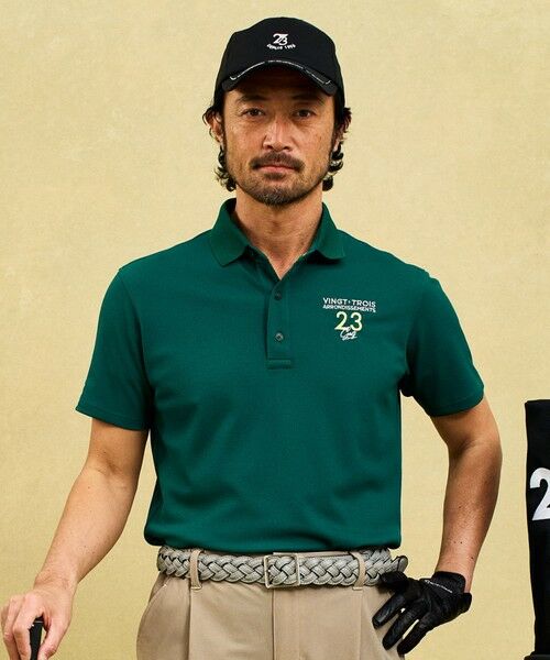 23区GOLF / ニジュウサンンクゴルフ カットソー | 【MEN】ハニカムライトカノコメッシュ衿ポロ(グリーン系)