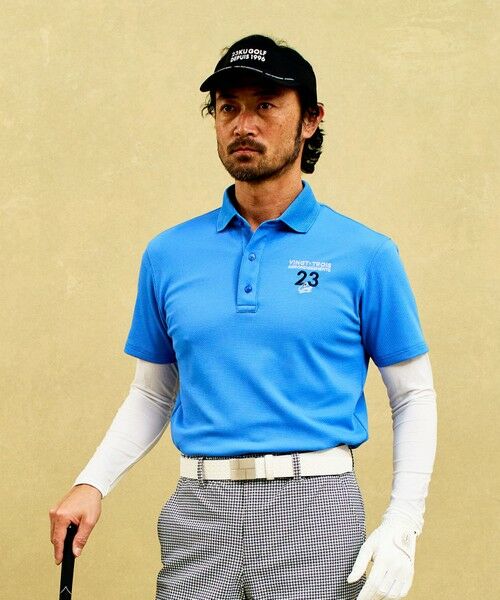23区GOLF/ニジュウサンンクゴルフ 【MEN】ハニカムライトカノコポロ 吸水速乾 UVケア メッシュ衿 サックスブルー系 M 23区GOLF/ニジュウサンンクゴルフ 【MEN】ハニカムライトカノコポロ 吸水速乾 UVケア メッシュ衿 サックスブルー系 M