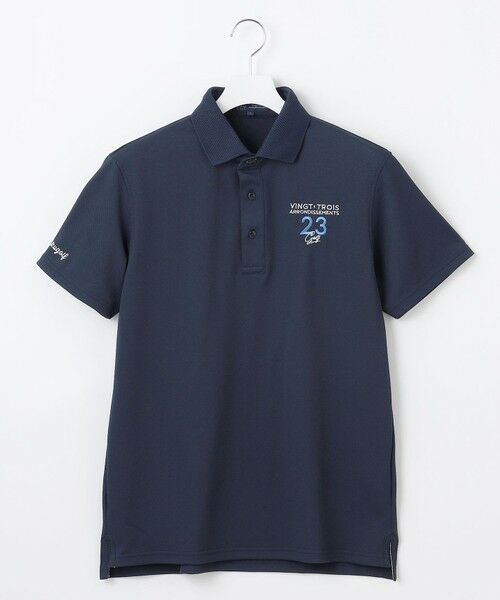 23区GOLF / ニジュウサンンクゴルフ カットソー | 【MEN】ハニカムライトカノコメッシュ衿ポロ(ネイビー系)