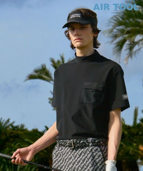 MEN】【ウォッシャブル】ハーフジップニットプルオーバー